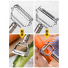 He Jiagong peeling knife peeling knife 304 stainless steel kitchen household multi-functional fruit melon peeling potato peeling and grating artifact two-piece set 304 peeler + 304 corn machine