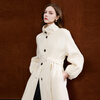 Tricolor 100 sheep wool 2025 winter new double-sided woolen long woolen coat woolen coat S Yunduo white S 155/80A loose version can be taken appropriately small