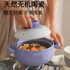 High-looking casserole household gas stew pot ceramic clay pot rice stew pot high temperature dry burning non-cracking casserole soup pot 3.2L hand-pressed beige pot recommended stew/stewing/soup 3200ml