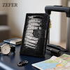 ZEFER crocodile leather wallet women's new multi-functional passport bag card bag fashionable travel portable ticket holder gift for girlfriend noble and elegant white