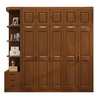 Jiangcheng walnut solid wood wardrobe double-door four-five-six-door modern Chinese-style bedroom can add a large wardrobe 8413K#