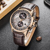 CITIZEN watch Eco-Drive sun and star dual display perpetual calendar Japanese and Korean business men's watch gray plate rose gold three-eye men's watch AT8113-12H