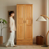 Jinduoxi solid wood wardrobe modern simple storage cabinet wardrobe environmentally friendly beech all solid wood door bedroom wardrobe