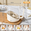 ASCOR multifunctional egg beater manual household semi-automatic egg whisk cup whipped cream filter stirring dough mixer milky white - 1 pack semi-automatic spring press
