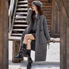 Bailuyu Lapel Big Pocket Woolen Coat 25 Winter New Year's Eve Wool Blended Long Double-sided Woolen Coat for Women Floral Gray M