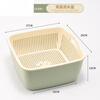 He Jiagong quality drain basket rectangular household high-value plastic kitchen multi-functional double-layer washbasin light blue (double-layer square)