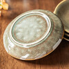 Bone plate household Japanese tableware retro style creative ceramic special restaurant personalized round plate dessert plate Qingxin-bone plate kiln turned green (slightly flawed) 1 piece 5.5 inches