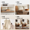 KUKA Elephant Ears Soft Backrest Master Bedroom Double Queen Marriage Bed 1.8m x 2m 8620 Ivory White Suspended Style
