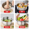 Newair 304 stainless steel vegetable sink drain basket rice washing sieve rice basin kitchen fruit basket household drain basin sieve