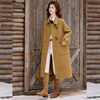 Bailuyu Lapel College Style Double-sided Wool 25 Winter New Wool Blended Large Pocket Coat for Women Sand Yellow M