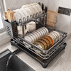 Added dish storage rack, drain bowl rack, kitchen rack, stainless steel bowls, dishes, chopsticks, bowls, plates, drain basket