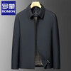 Romon Men's Jacket Spring and Autumn New Business Casual Windproof No-Iron Anti-Wrinkle Lapel Top Jacket Men's Navy 3XL