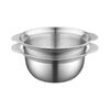 Qinkai 304 stainless steel basin double-layer kitchen household double-ear thickened drain basket kneading basin baking basin and dough beating basin 25cm two-piece set double-ear basin leaky basin + solid basin discount
