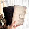 ZEFER crocodile leather wallet women's new multi-functional passport bag card bag fashionable travel portable ticket holder gift for girlfriend noble and elegant white