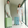 Echolac scratch-resistant trolley case, caster suitcase, fashionable boarding case, suitcase with expansion layer, password PW005, avocado green, 20 inches, with expansion layer
