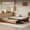 Original element modern simple solid wood sofa bed small apartment multi-functional folding 1.2m light beige N1067