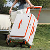 Side-opening suitcase wide trolley box 24 inches large capacity 20 inches password check-in luggage Jing Tokyo Hi self-operated white with orange 30% 2025 edition limited contrast color 28 inches