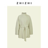 Zhizhi Xiangsiyin all-wool one-button swoosh coat, simple and light, autumn 2025, light green S