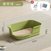 Fu Jian kitten litter box anti-splash cat toilet kitten supplies cat poop shovel small litter box novice set kitten litter box green