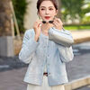 Luo Meng New Chinese Style National Style Short Jacket Women 2025 Spring New Style Small Fragrance Style Tang Suit Heavy Industry Embroidered Top Light Blue S Recommended 90-100 Jin