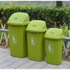 Large thickened swing lid commercial outdoor 30L green trash can with glasses sticker