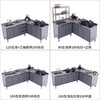 Stainless steel kitchen cabinets, sink, single and double sinks, wash basin, storage, operation, stove, integrated cabinet, 7-shaped (combination 6)
