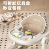 Xiyoumi walker anti-o-leg baby 2025 model anti-rollover multi-functional hand push walker for babies over 9 months old, milk tea, push rod + dinner plate + music plate + foot pad