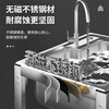 Ye Yu Kitchen Thick Simple Stainless Steel Sink Single Slot Double Slot Large Single Slot Water Basin Wash Basin Washing Sink Rack with Stand Ordinary Steel Welding 68*44 (Single Cold Faucet)
