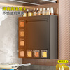 Hezhi kitchen rack spice rack wall-mounted punch-free storage box table-top spice multi-functional combination set light luxury gray - 3 spice boxes on the side