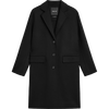 Massimo Dutti discount season 2025 women's clothing elegant and quiet luxury style long wool blend coat jacket 06413964 black M (170/92A)