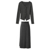 Sancai 2025 new autumn knitted suit raw edge V-neck sweater skirt two-piece set S