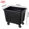 GNF square conical plastic linen cart hotel guest room laundry room hospital work service cart factory material collection cart black extended version