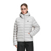 FDR flagship store 90 white duck down detachable fur collar hooded rib down jacket women's winter liner jacket gray L