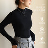 Bottoming shirt for women, half turtleneck, autumn and winter new style, thickened, can be worn outside, slimming, long-sleeved, solid color, skin-friendly, milk white, thermal storage, warmth and anti-pilling, one size fits all, suitable for 80-140 pounds