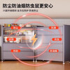 Kitchen rack floor-standing multi-layer simple dining side storage cabinet household slate microwave storage cabinet cupboard cabinet gray all-iron door style 4 doors 5 layers high 149 long 60 wide 42