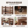 Solid wood bookshelf floor-standing storage rack movable trolley book storage rack household simple multi-layer bookcase solid wood three-layer 60*30*82cm walnut color