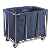 Stainless steel hotel room linen cart bag hotel thickened silent linen cart multi-functional cleaning room entrance cart extra thick 8-tube tapered blue linen cart