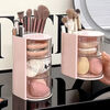 Makeup brush storage box desktop dressing table lipstick eye shadow eyebrow pencil storage rack student dormitory cosmetics storage rack rotatable cosmetics storage box pink 3 layers 1 pack