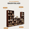 Lin Zhiyu all solid wood home bookshelf whole wall integrated floor-standing storage rack wall walnut color living room storage combination bookcase whole wall high and low grid combination cabinet grid main picture classic style 90x180+60x90+90x90+60x180