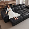 Zhien Government Subsidies Italian Minimalist Lawrence Zero Wall Electric Function Sofa Lazy Telescopic Living Room Leather Sofa Three Motors 3.25 Meters Three Positions (Remote Control, Voice, Mini Program Three Controls) 2.2mm Contact Surface Leather