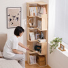 Old bamboo craftsman solid wood bookshelf vertical floor-standing children's bookcase integrated wall corner cabinet storage and storage living room simple storage rack