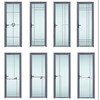 Indoor bathroom door toilet door bathroom door double tempered glass door titanium magnesium aluminum alloy bathroom door complete set 1.0 double edge