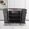 GNF service cart, hotel linen cart, room service, hotel cleaning, multi-functional hand push cleaning cart, cleaning cart C-21, light luxury black, 6-inch PP wheel, with two cloth bags