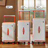 Side-opening suitcase wide trolley box 24 inches large capacity 20 inches password check-in luggage Jing Tokyo Hi self-operated white with orange 30% 2025 edition limited contrast color 28 inches
