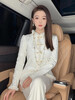 New Chinese style national style raw edge plus velvet thickened long-sleeved bottoming shirt women's 2025 autumn and winter temperament versatile long-sleeved shirt champagne color <plus velvet> original XL 80-105 catties