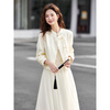 Fanximan new Chinese style apricot jacquard suit for women new coat and dress two-piece set apricot M