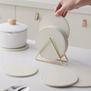 Mili Fengwu Insulation Mat Dining Table Anti-scalding Table Mat High Temperature Resistant Pot Mat Household Round Mat Silicone Rice White 16cm 6 pcs + 22cm pot holder 2 + storage shelf Silicone Insulation Mat