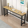 Yusenyi wall-mounted narrow customized computer table student training table long rectangular table hotel bar table (single layer) white frame light walnut thickened 25mm desktop 200x40x74cm