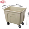GNF square conical plastic linen cart hotel guest room laundry room hospital work service cart factory material collection cart black extended version