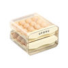 Chushe egg storage box, refrigerator-specific egg tray, drawer-type egg rack, household egg box rack, food preservation box, 1 pack, upgraded model, orange-32 grids, double-layer drawer storage